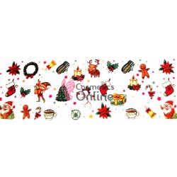 Folii de transfer cu modele de Craciun, Sarbatori de iarna F184